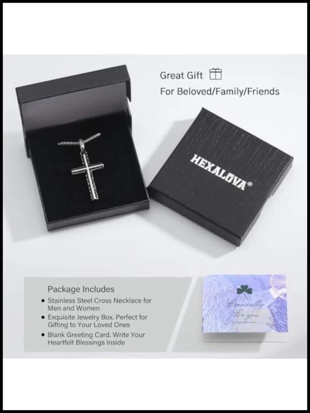 Gothic Cross Necklace Stainless Steel Faith Pendant Hammered Distressed 22 Inch
